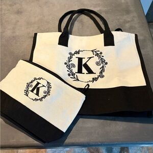 NEW Canvas “K”  initial  Totes